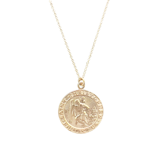 14K Gold-Filled Saint Christopher Medallion Necklace