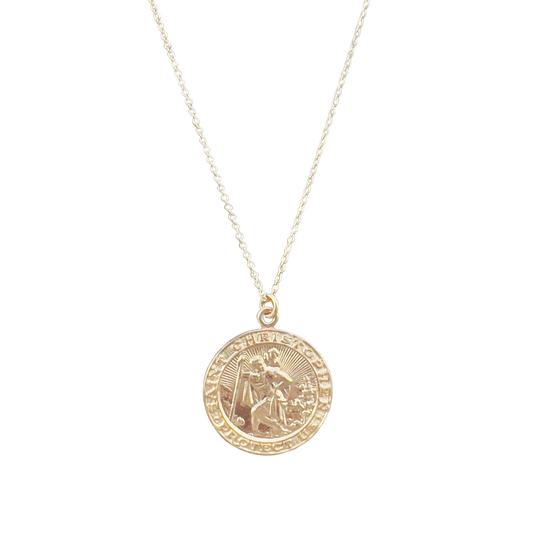 14K Gold-Filled Saint Christopher Necklace