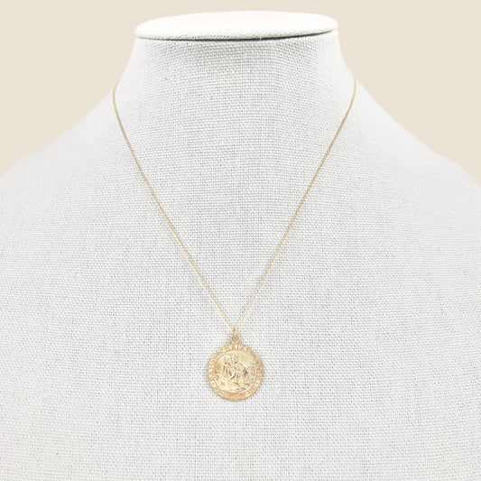 14K Gold-Filled Saint Christopher Medallion Necklace
