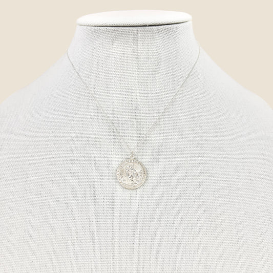 Sterling Silver Saint Christopher Medallion Necklace