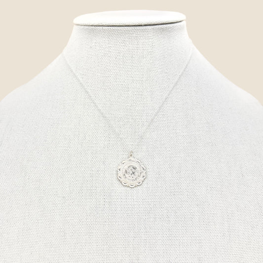 Sterling Silver Scalloped Saint Christopher Necklace