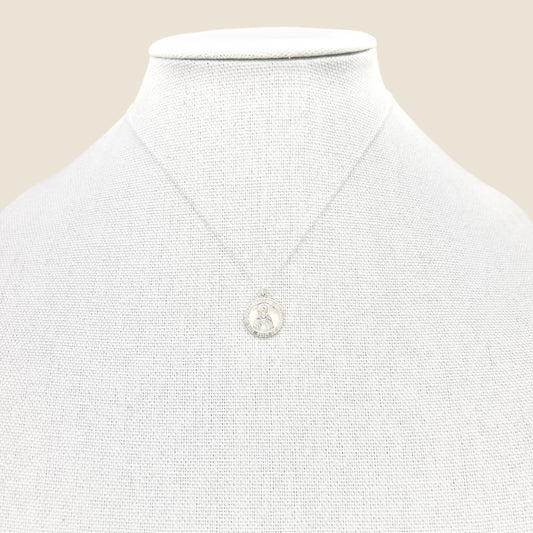 Sterling Silver Sacred Heart of Jesus Necklace