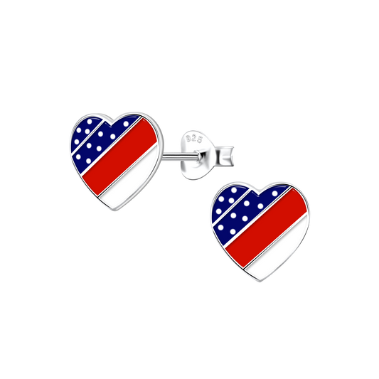 USA Heart Earrings