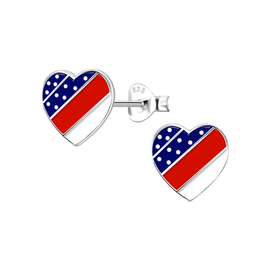 USA Heart Earrings