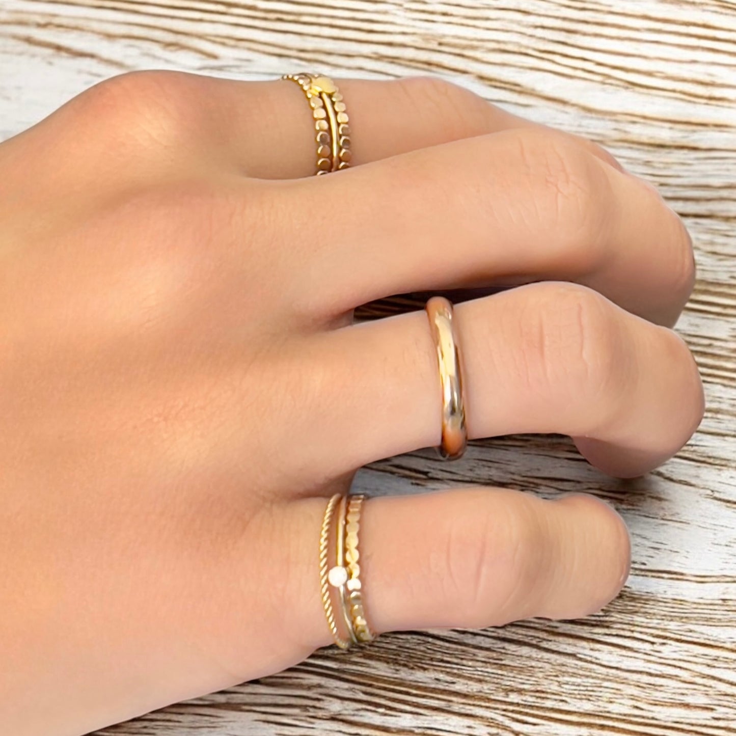 Gold Heart and Dot Stack