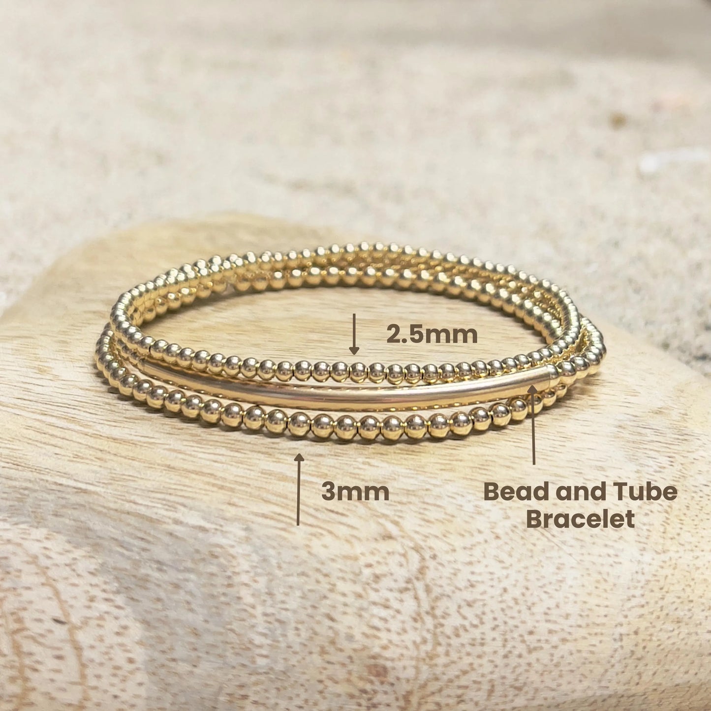 2.5MM Gold Bead Bracelet
