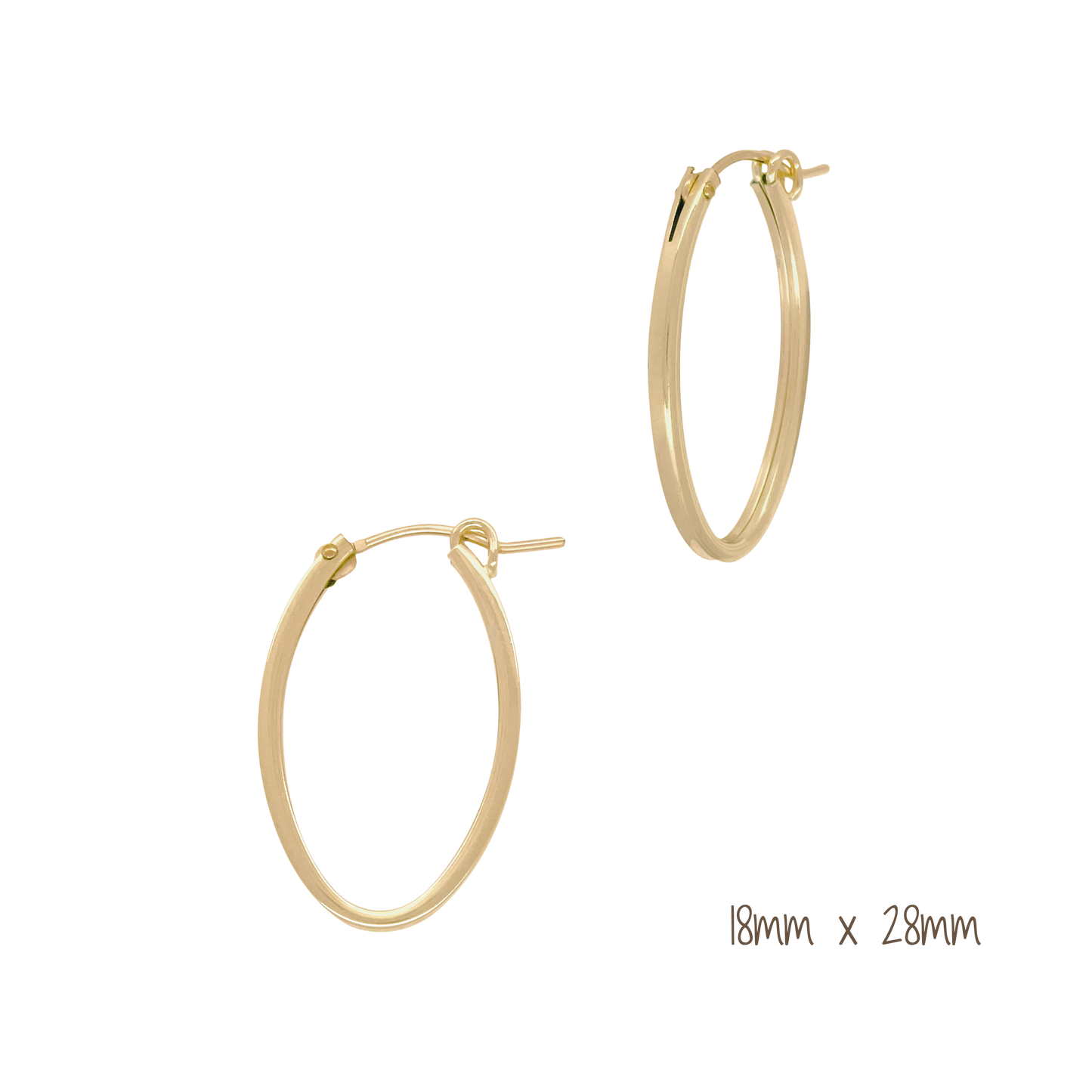 14K Gold-Filled Oval Hoops