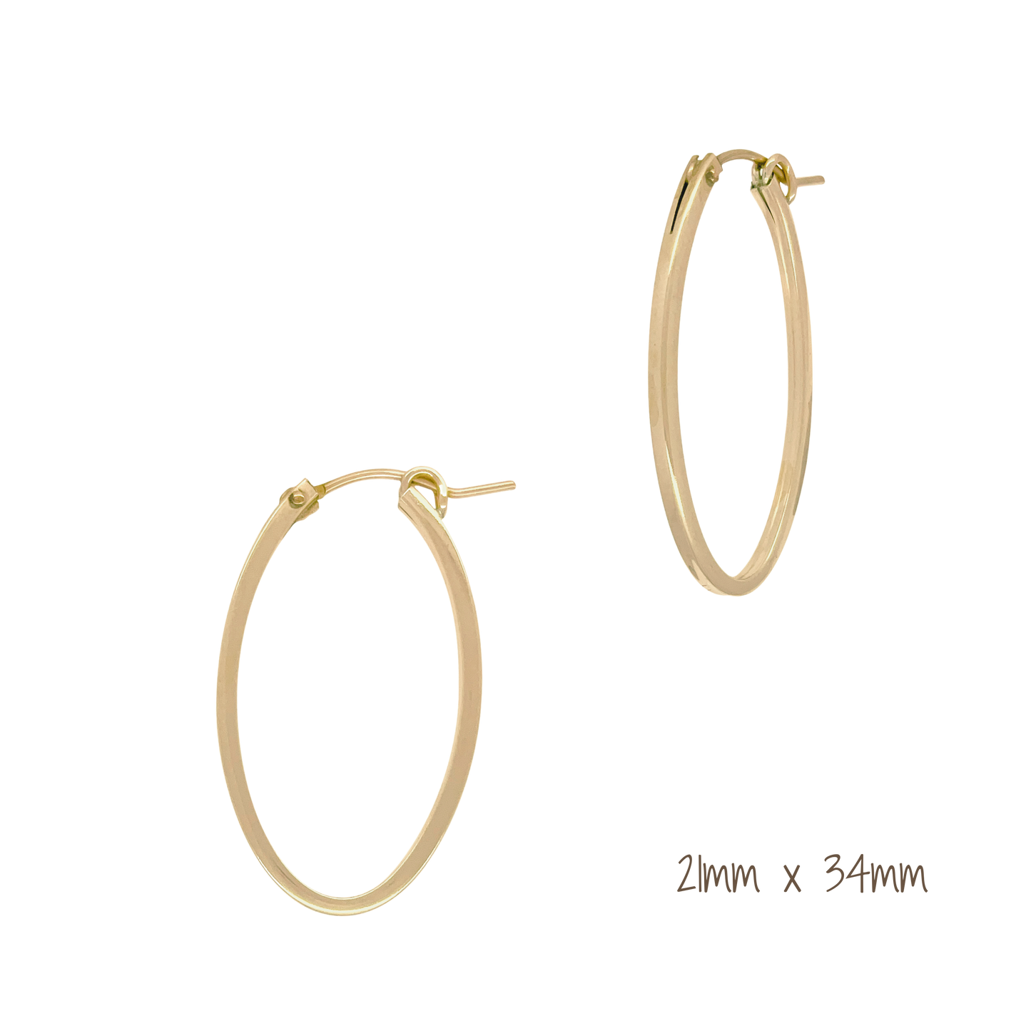 14K Gold-Filled Oval Hoops