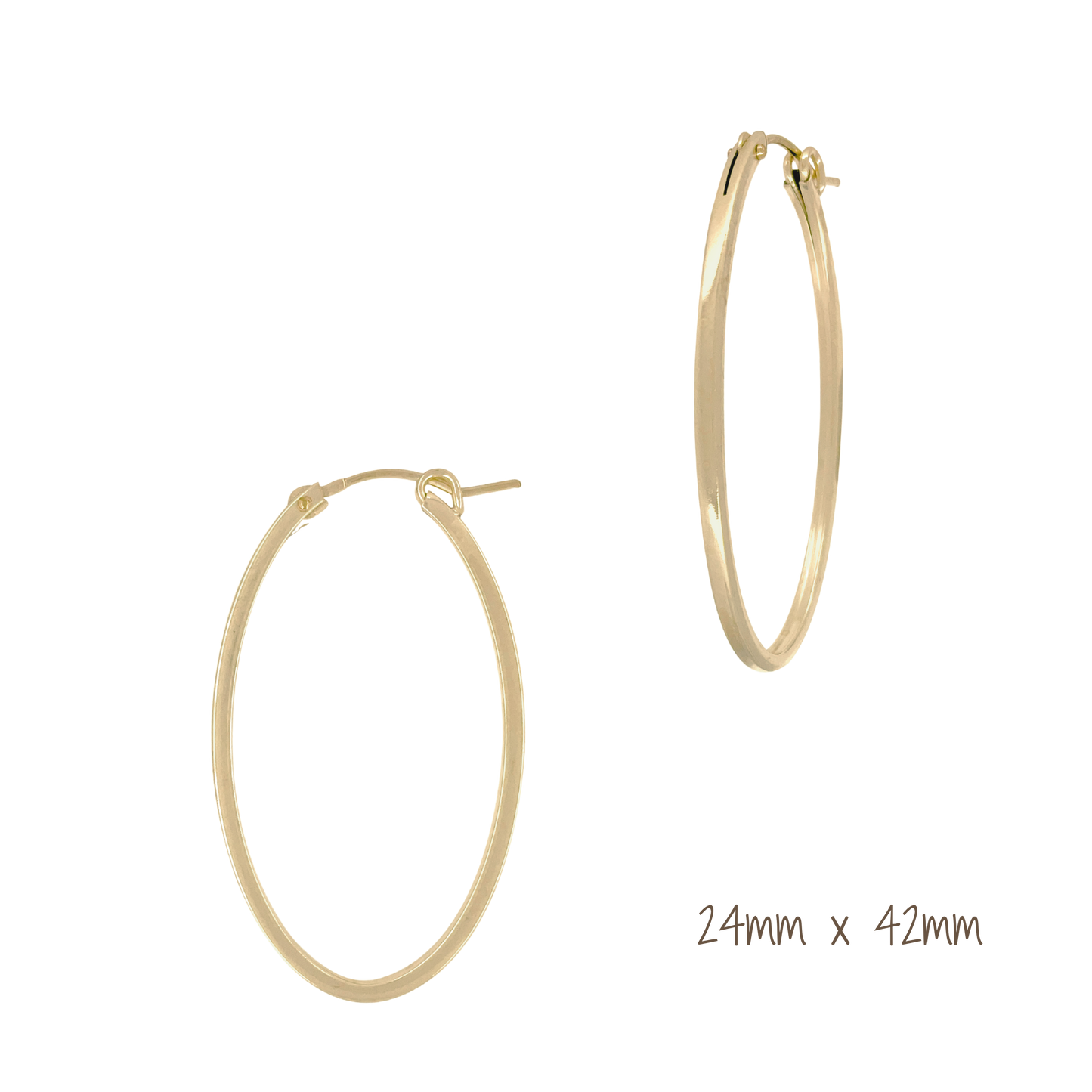 14K Gold-Filled Oval Hoops