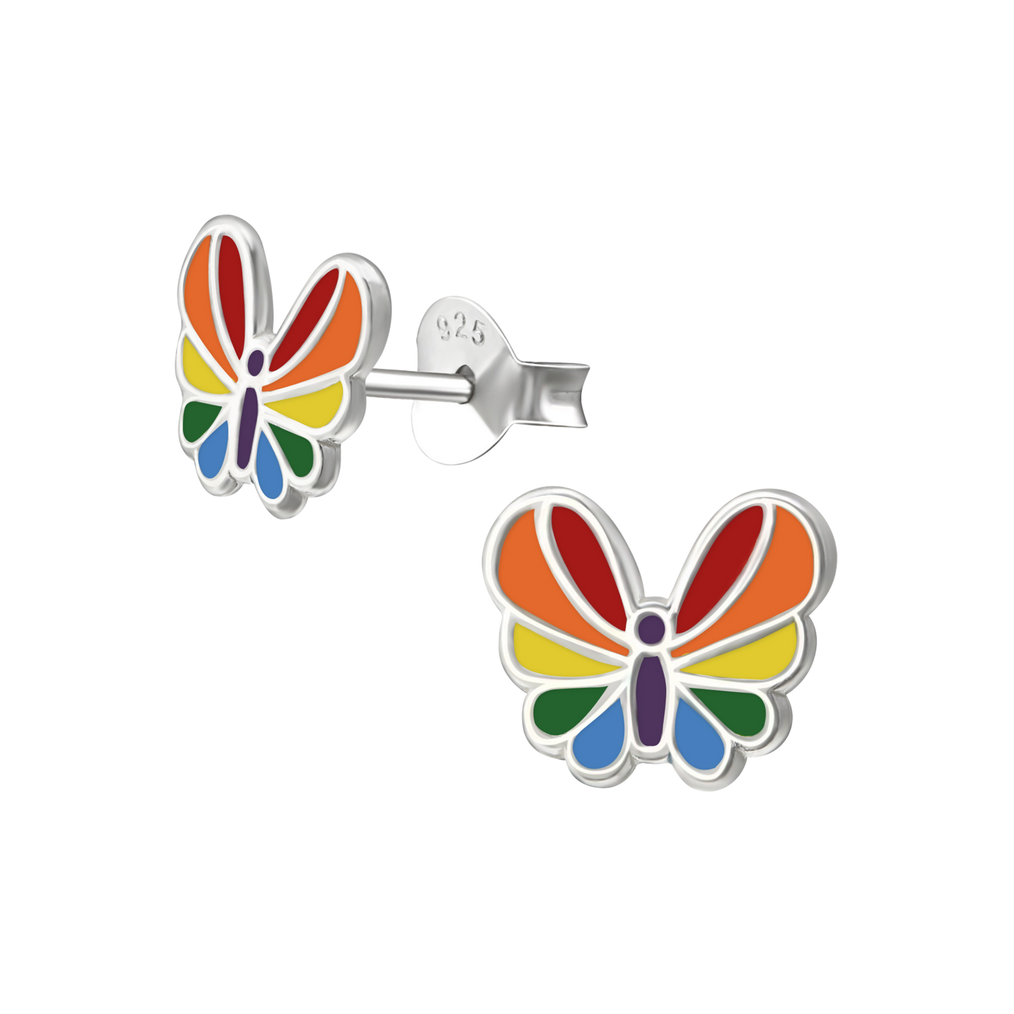 Rainbow Butterfly Stud Earrings