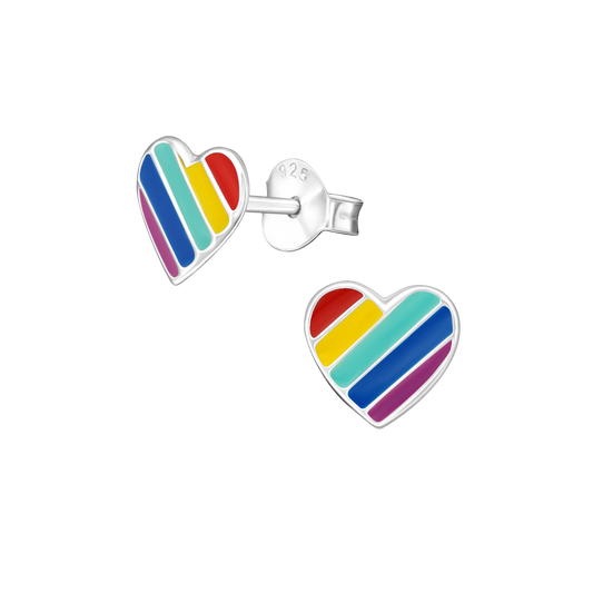 Rainbow Heart Earrings