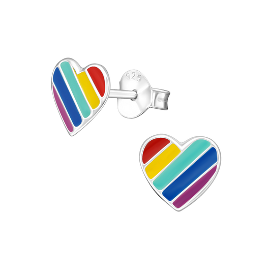 Rainbow Heart Earrings