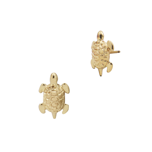 14K Gold-Filled Sea Turtle Earrings, Studs, Gift Beach Ocean Lover