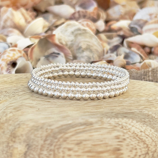 2.5MM Silver Bead Bracelet