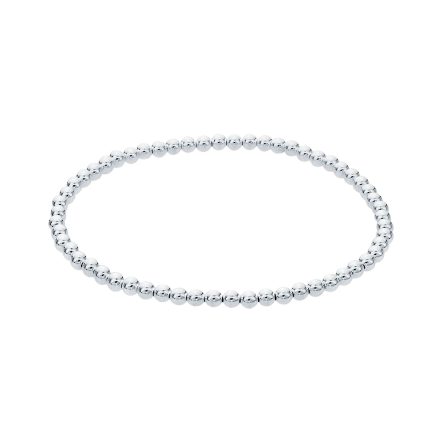 3MM Silver Bead Bracelet