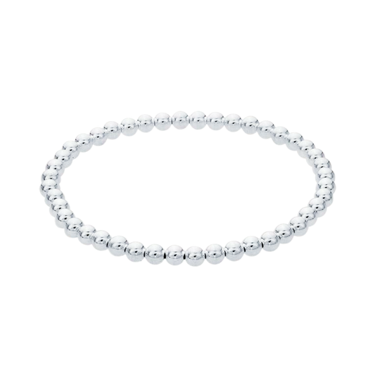 4MM Silver Bead Bracelet