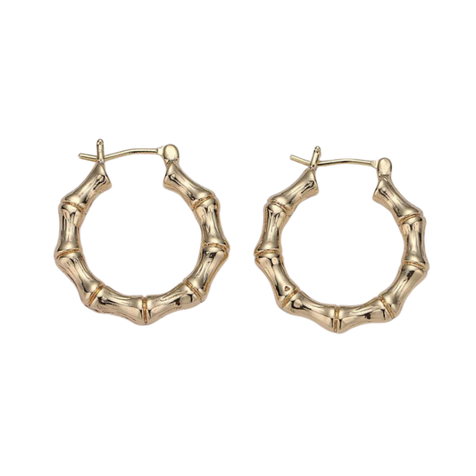 Gretta Bamboo Hoops - Check