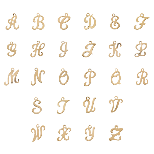 Gold Script Letter Initial Necklace