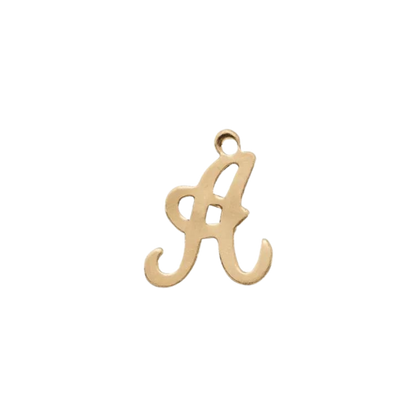 Gold Script Letter Initial Necklace