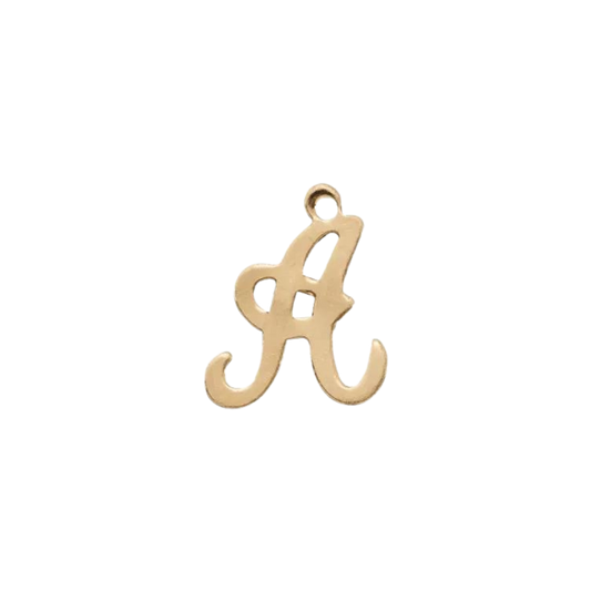 Gold Script Letter Initial Necklace