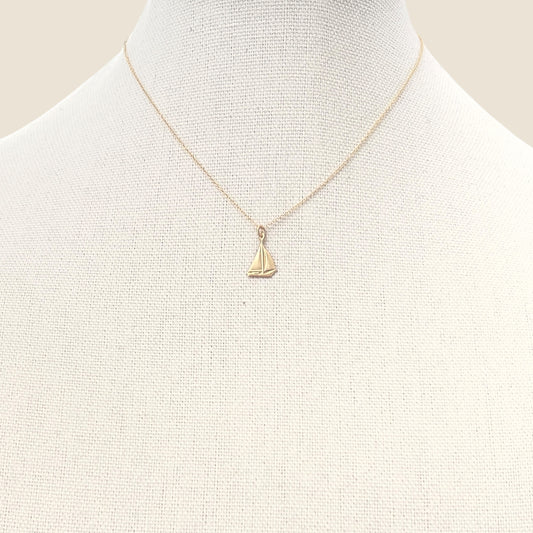 Gold Sailboat Necklace