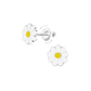Sterling Silver White Daisy Flower Kids Earrings