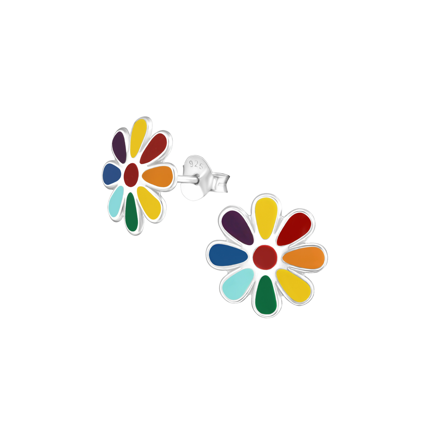 Rainbow Daisy Stud Earrings