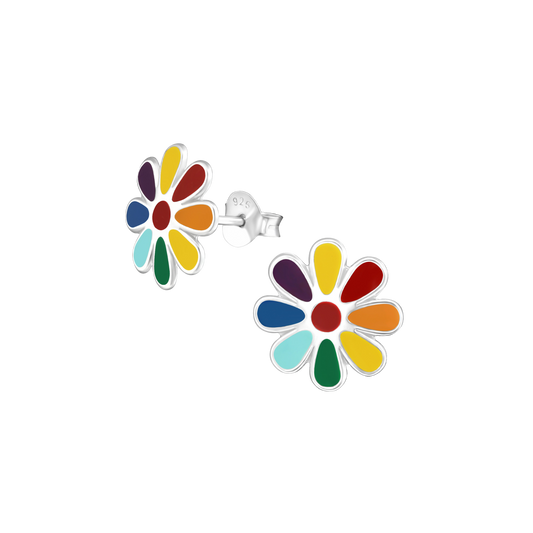 Rainbow Daisy Stud Earrings