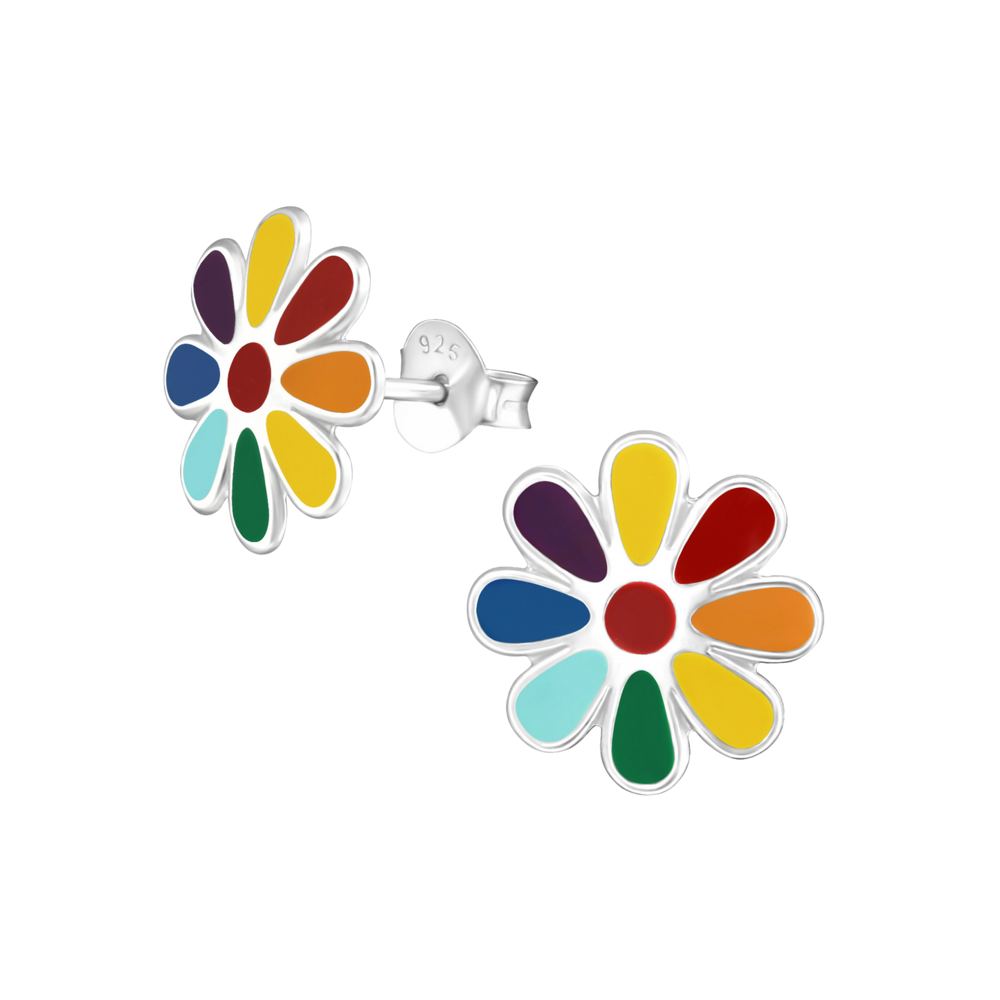 Rainbow Daisy Stud Earrings