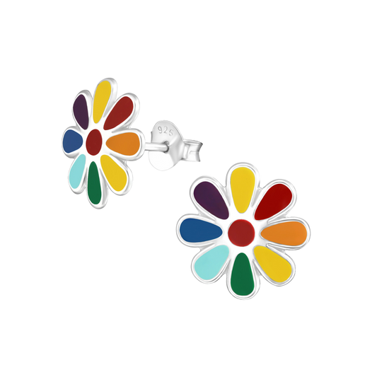 Rainbow Daisy Stud Earrings