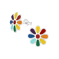 Rainbow Daisy Stud Earrings