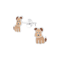 Tan Dog Stud Earrings