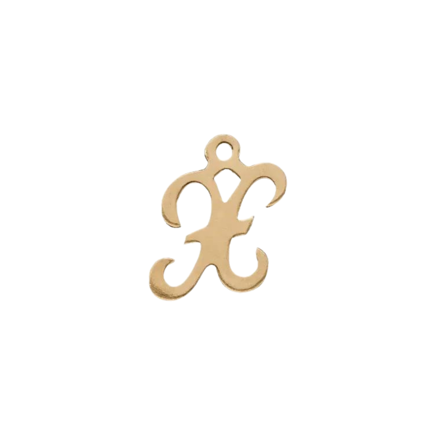 Gold Script Letter Initial Necklace