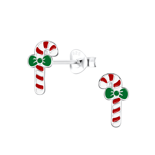 Candy Cane Bow Earrings