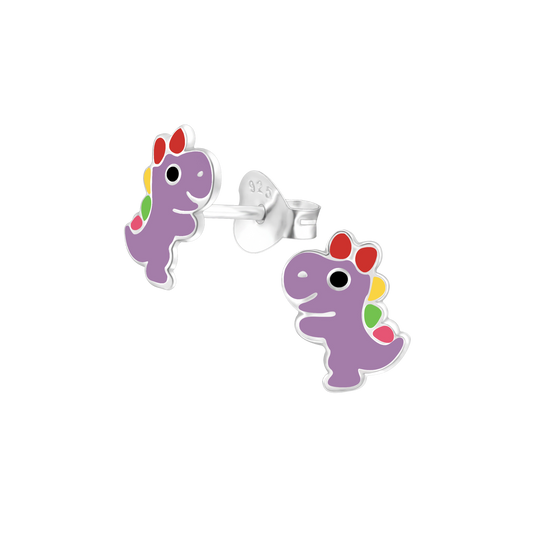 Purple Dinosaur Earrings