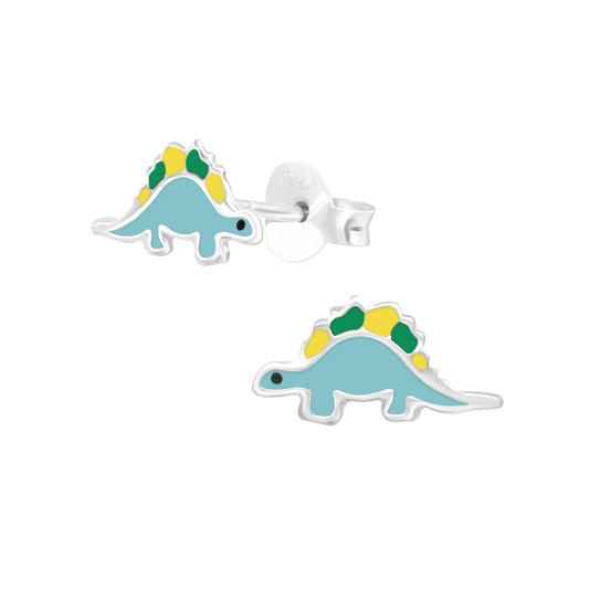 Teal Dinosaur Earrings