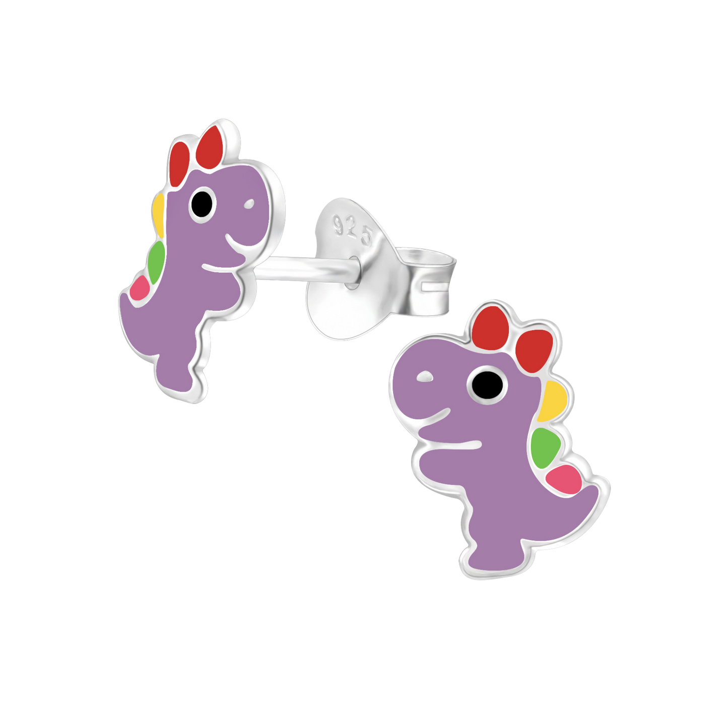 Purple Dinosaur Earrings