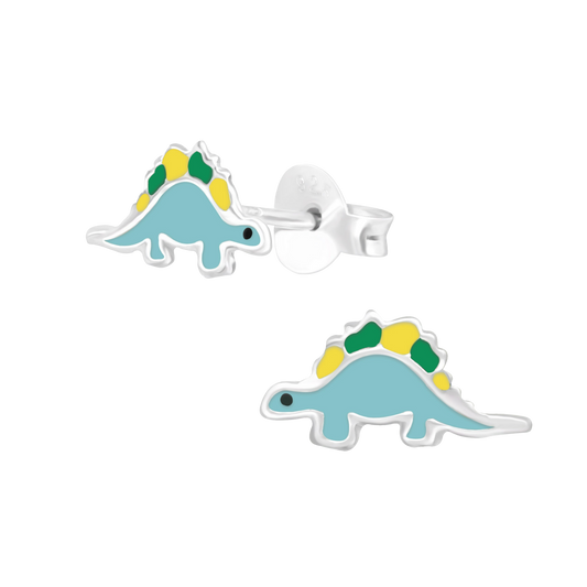 Teal Dinosaur Earrings