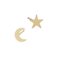 Gold-Filled Moon and Star Studs