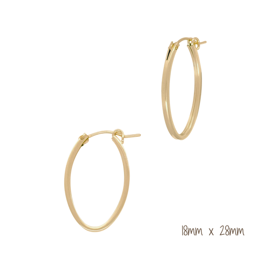 14K Gold-Filled Oval Hoops