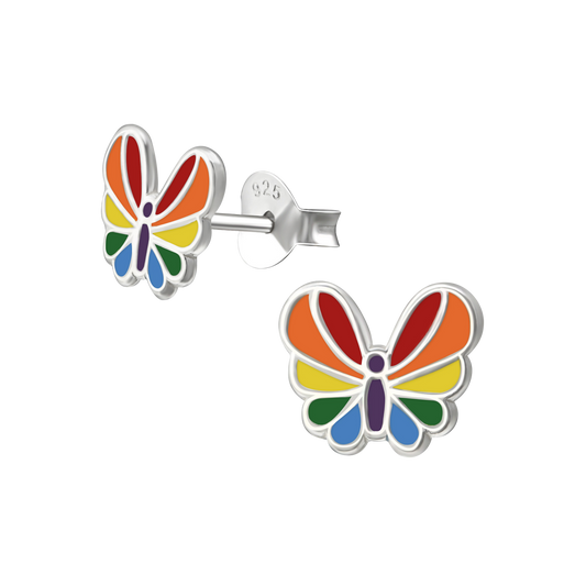 Rainbow Butterfly Stud Earrings