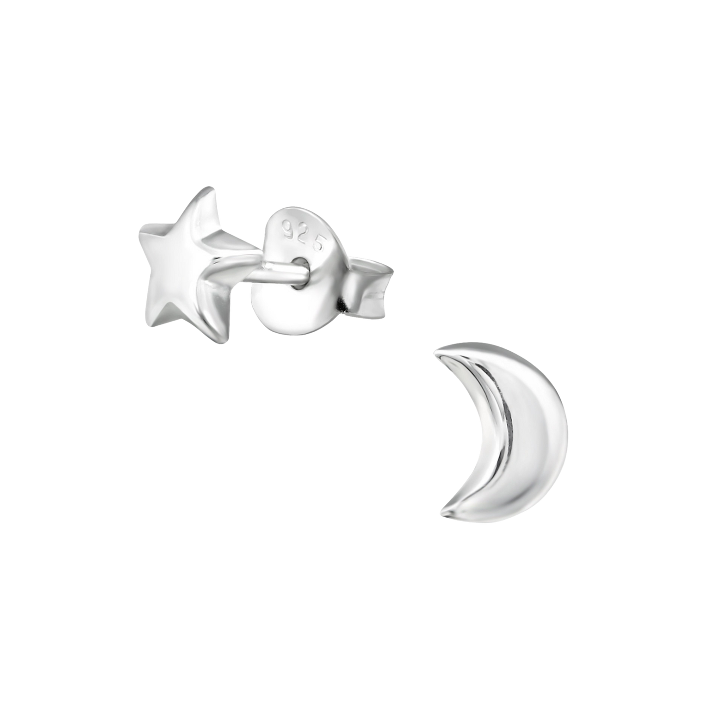 Moon and Star Studs