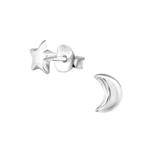 Moon and Star Studs