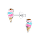 Sterling Silver Ice Cream Cone Earrings