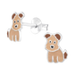 Tan Dog Stud Earrings